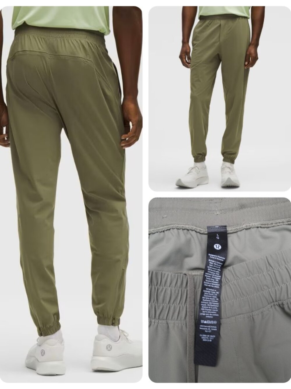 NWOT Lululemon PACE BREAKER Jogger Men's Athletic Pant LARGE Bay Leaf Green